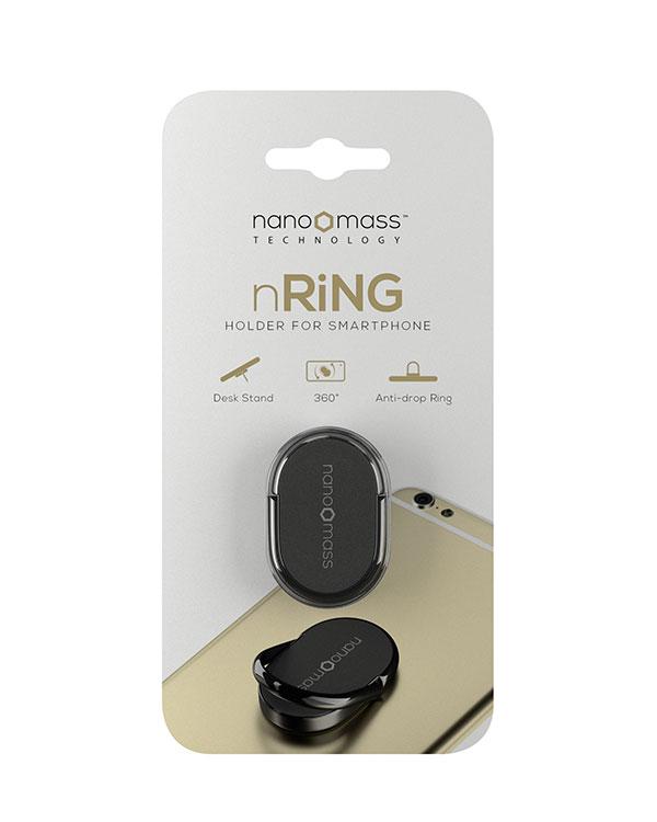 nRiNG - Anello di Supporto per Smartphone, colore nero