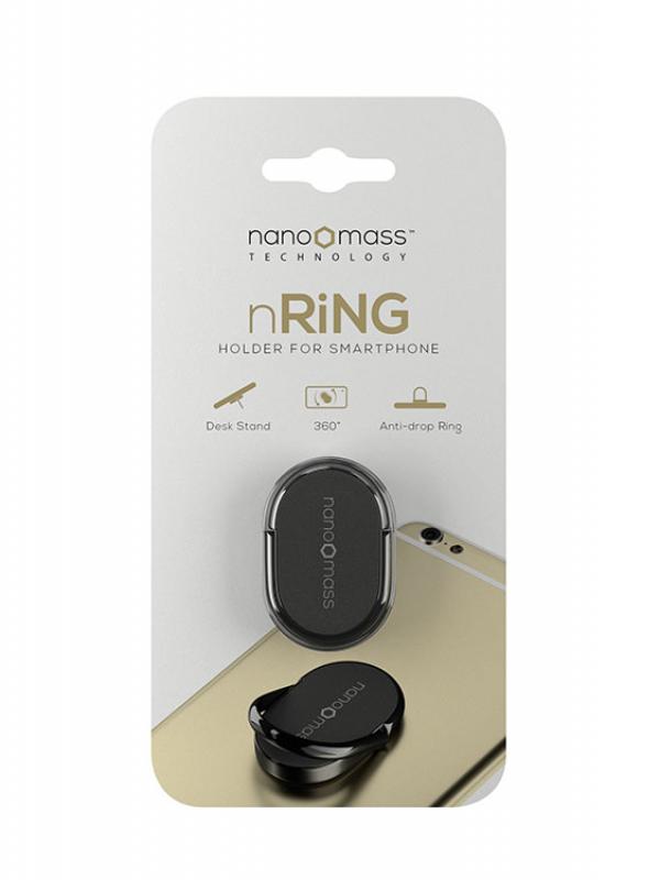 nRiNG - Anello di Supporto per Smartphone, colore nero